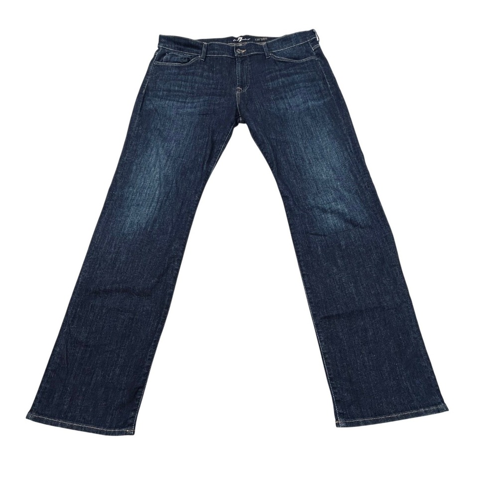 7 For All Mankind Carsen Jeans Mens 40x34 Relaxed Straight Leg Dark Wash Denim